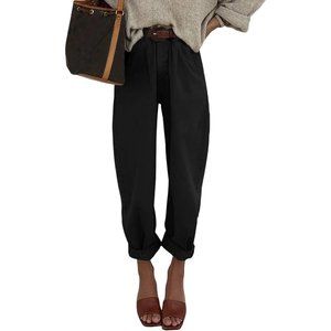 Women High Waisted Wide Leg  90s Boyfriend Harem Cropped Pants Denim Y2k Ankle